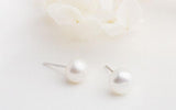 Freshwater Pearl Earrings 925 Silver Flat Round Beads Jewelry Gift