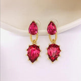 Amybaby Vintage Purple Crystal Stud Earrings for Party