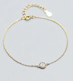 925 Sterling Silver CZ Eye Bead Charm Bracelet for Women