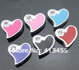 50pcs 8mm Heart Slide Charms for DIY Keychains Wristband