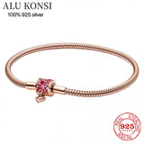 S925 Silver Snake Chain Bracelet for Charms