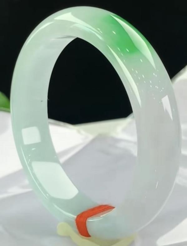 Natural Green Flower Burmese Jadeite Bracelet Princess Jewelry