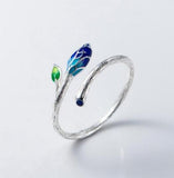 925 Sterling Silver V Letter Adjustable Ring for Women