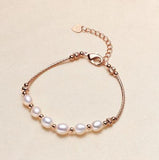 Pink Gray Freshwater Pearl Bracelet Silver Tube Fine Jewelry