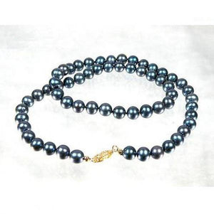 8MM Gray Freshwater Pearl Necklace 14K/20 Clasp