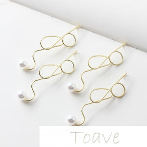 Zinc Alloy S Line Pearl DIY Earring Pendant Material