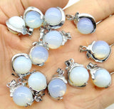 Natural Stone Tiger Eye Lapis Quartz Opal Charms Pendants for DIY Jewelry Making