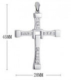 S925 Silver CZ Cross Pendant Necklace for Women