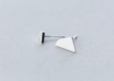 Asymmetric Earrings Real 925 Sterling Silver Geometric Studs