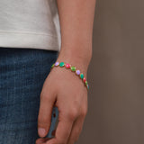 Colorful Oil Dripping Disc Bracelet Stainless Steel 18K Plated Enamel Bracelet