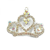 10pcs/lot Hotpink Crown Rhinestone Pendants Kids Necklace Heart Shape