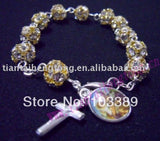 Bling Bling Rosary Chain Bracelet, Religious Jewelry