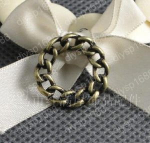 100 pcs Antique Bronze Chain Ring Charms Pendants for Jewelry Making