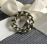 100 pcs Antique Bronze Chain Ring Charms Pendants for Jewelry Making