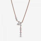925 Sterling Silver Snowflake Zircon Necklace Wedding Jewelry