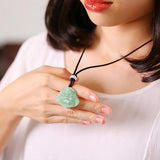 Zheru Jade Carved Buddha Pendant Necklace