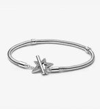 925 Sterling Silver Snowflake Zircon Pan Bracelet Wedding Jewelry