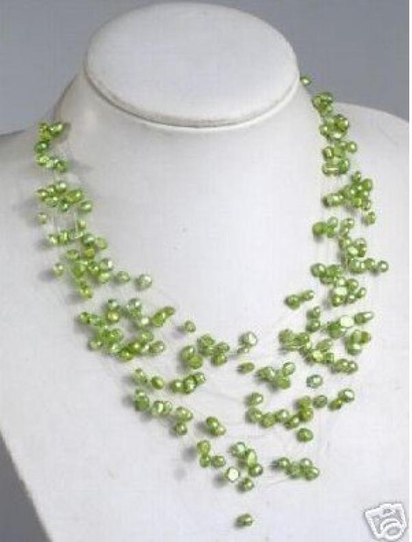 Green Pearl Necklace Akoya Jewelry