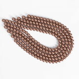 Orange Brown Pearl Loose Beads Smooth Round Shape 4/6/8/10 mm DIY Jewelry Making