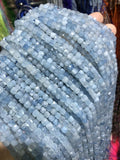 Faceted Aquamarines Beads 4*4MM Cube Shape