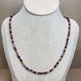 4MM Tourmaline Necklace Rainbow Gemstones S925 Silver Women Gift