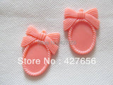 30pcs Resin Bowknot Frame Charm Finding, 18x25mm Setting Tray