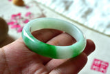 Zheru Jadeite Light Green Two-Tone Bracelet 54-64mm
