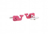 Pink Whale Shape Cufflinks for Romantic Men's Women's Jewelry