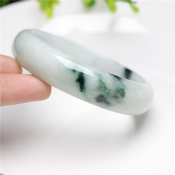Zheru Jewelry Natural Myanmar Jadeite Flower Bracelet 54-64mm