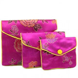 12PCS Jewelry Gift Bags Pouches Nylon Red Champagne Pink Purple