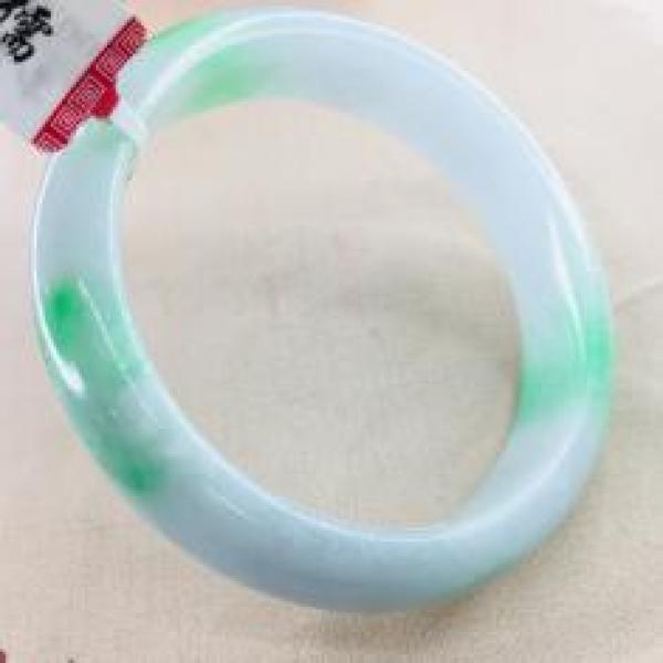Zheru Jewelry Natural Jadeite Bracelet Double Green 54-62mm Princess Jade Gift