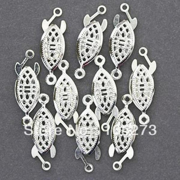 10pcs Silver Filigree Fishhook Clasps 6x20mm Jewelry Clasp