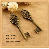 BoYuTe 40 Pcs 50*20MM Antique Bronze Key Pendant Charms
