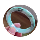 Natural 54mm-64mm Light Flower Burmese Jadeite Bracelet Princess Jewelry