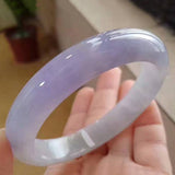 Zheru Jewelry Natural Burmese Jade 54-62mm Light Purple Bracelet