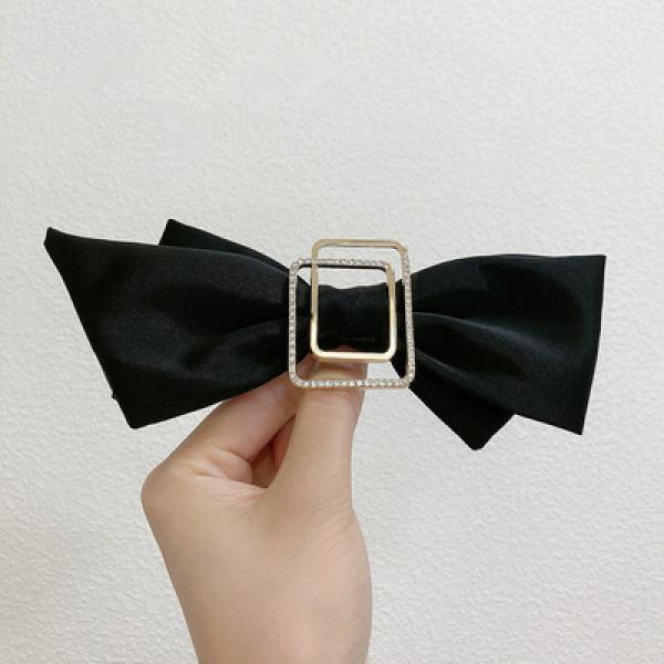 Rhinestone Bow Hairpin Square Alloy Hair Accessories