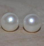 AA 8.5-9MM Natural Freshwater Pearl Earrings S925 Silver Stud