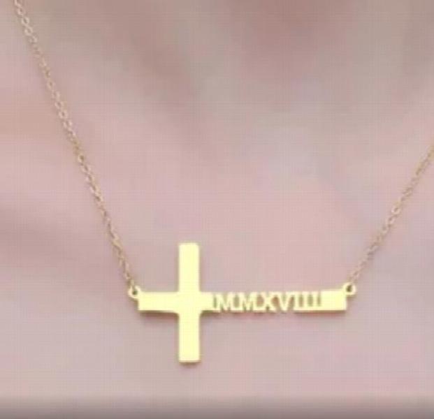 Dainty Cross Necklace for Women, Sterling Silver