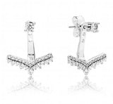 925 Silver Sparkling Crown Stud Earrings Wedding Gift