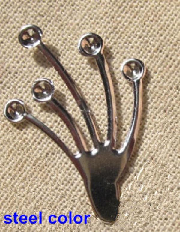 100 Metal Stamping Palm Shape Crafts 36*26mm Gold/Silver/Bronze/Steel DIY