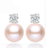 Freshwater 10-11mm Pearl Earrings Princess Style Wedding Jewelry