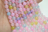 Pink Agate Stone Round Loose Beads for DIY Jewelry Necklace