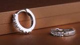 925 Silver Zirconia Crystal Hoop Wedding Earrings