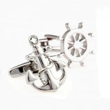 Nautical Anchor Wheel Cufflink 1 Pair, Retail Promo
