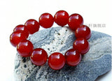 Red Agate Beads Elastic Bracelet Jewelry Gift
