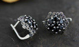 S925 Sterling Silver Thai Inlay Flower Earrings