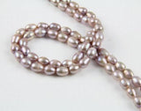 6-7MM Natural Purple Lavender Rice Freshwater Pearl Loose Beads