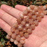 AA Faceted Sunstone Gem Beads 8*6mm Column Shape Loose Beads for Jewelry