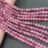Pink Tourmaline Round Stone Beads 4mm DIY Jewelry Making