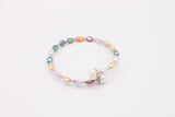 Real freshwater pearl rainbow bracelet for women 6-7mm